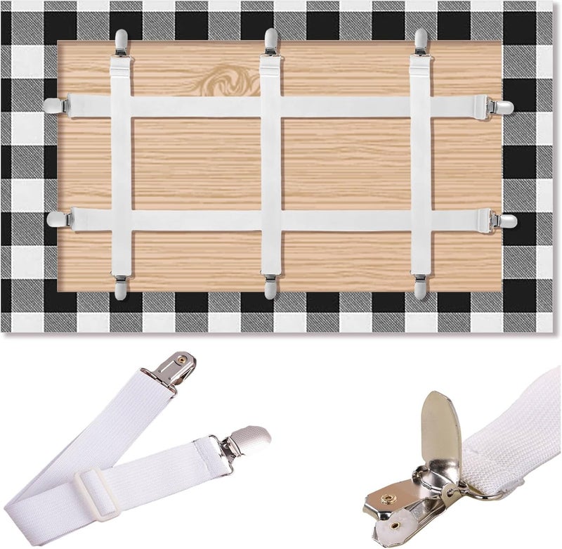 CUNGLIN Table Cloth Holder Clips Hidden Strap 5 Pack, Adjustable Elasticity Picnic Tablecloth Clip Indoor Outdoor Large Clamp for Thick Tables Bench Cover Party Restaurant Camping RV Essential Accessories - Image 1